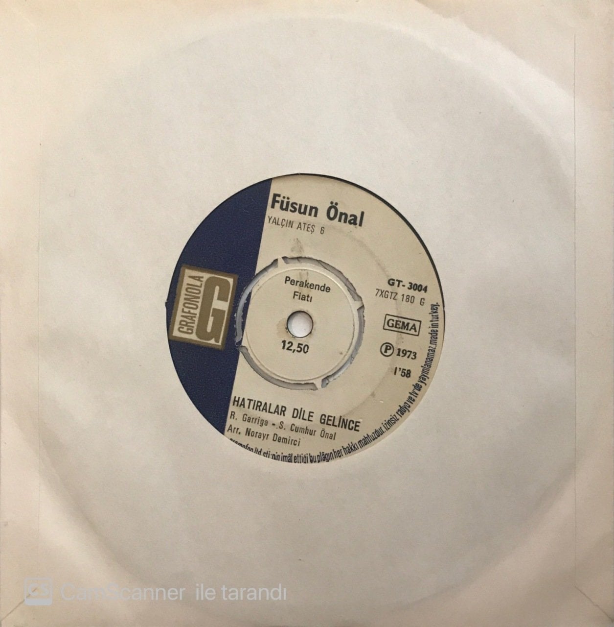 Füsun Önal Hatıralar Dile Gelince 45lik