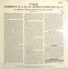 Prokofieff Symphony No.7 Overture Russe LP