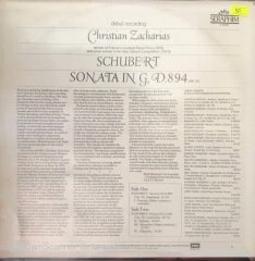 Debut Recording Christian Zacharias Schubert Piano Sonata In G. D. 894 LP