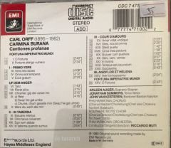 Carl Orff Carmina Burana Ricardo Muti CD