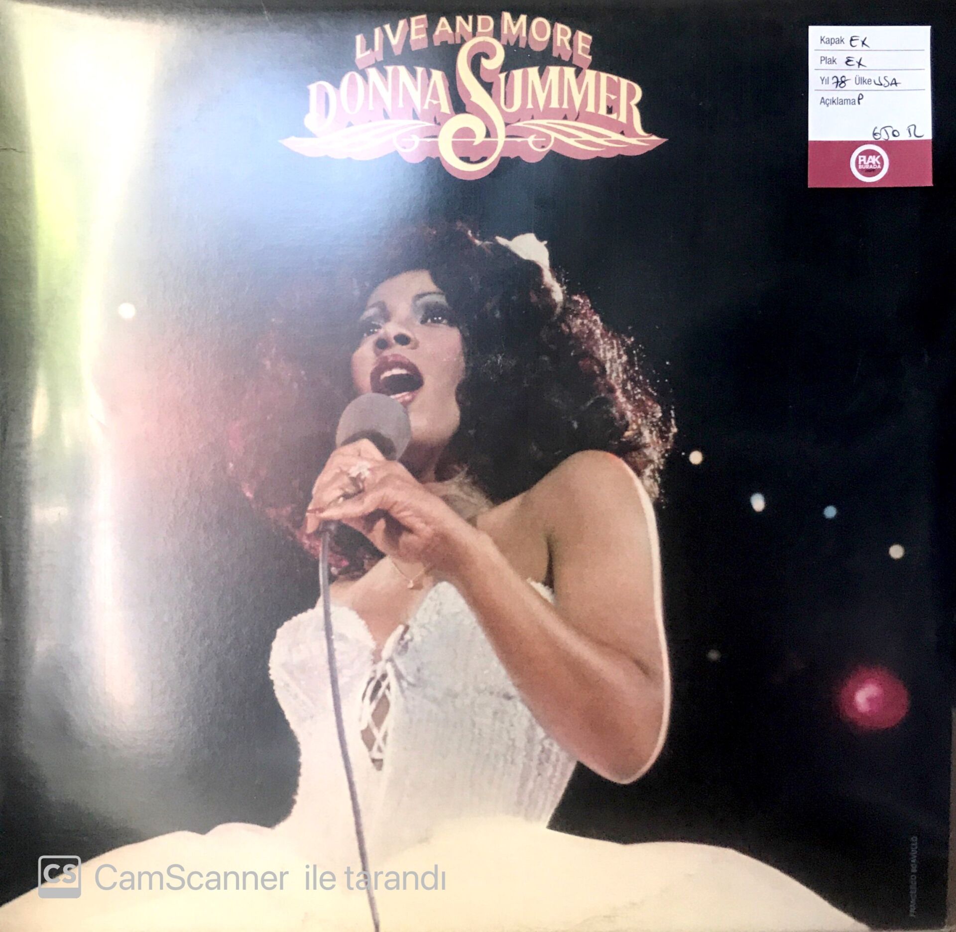 Donna Summer Live And More Double LP