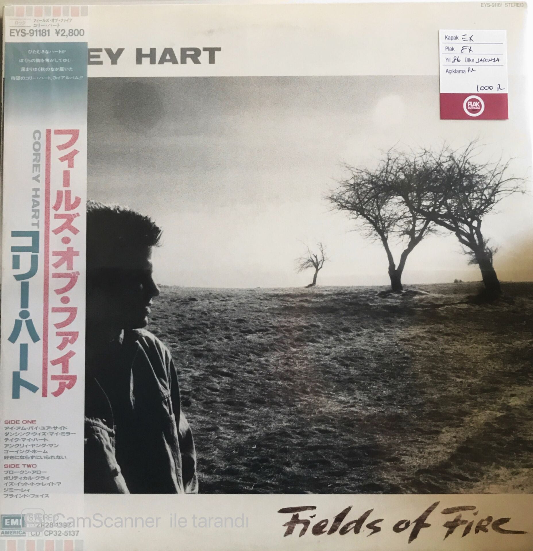 Corey Hart - Fields of Fire (Japon Baskı) LP