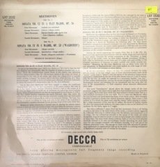 Wilhelm Backhaus Pianoforte Beethoven Sonata No. 12 LP