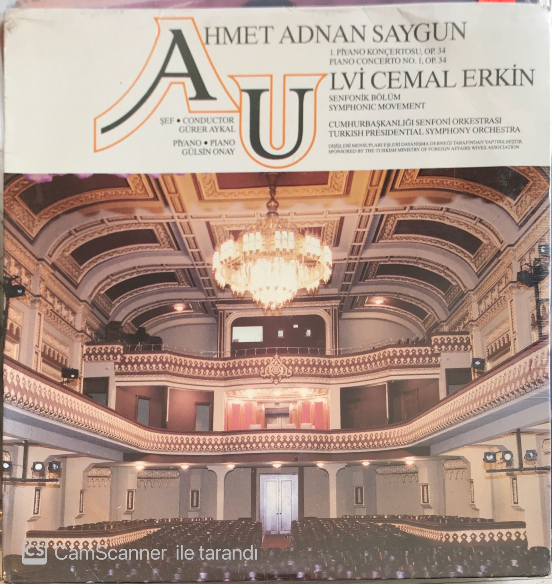 Ahmet Adnan Saygun / Ulvi Cemal Erkin Cumhurbaşkanlığı Senfoni Orkestrası LP