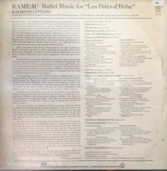 Rameau Ballet Music For Les Fetes d'Hebe Raymond Leppard LP