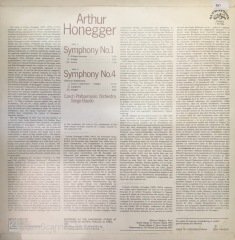 Arthur Honegger Symphony No.1 Symphony No. 4 LP