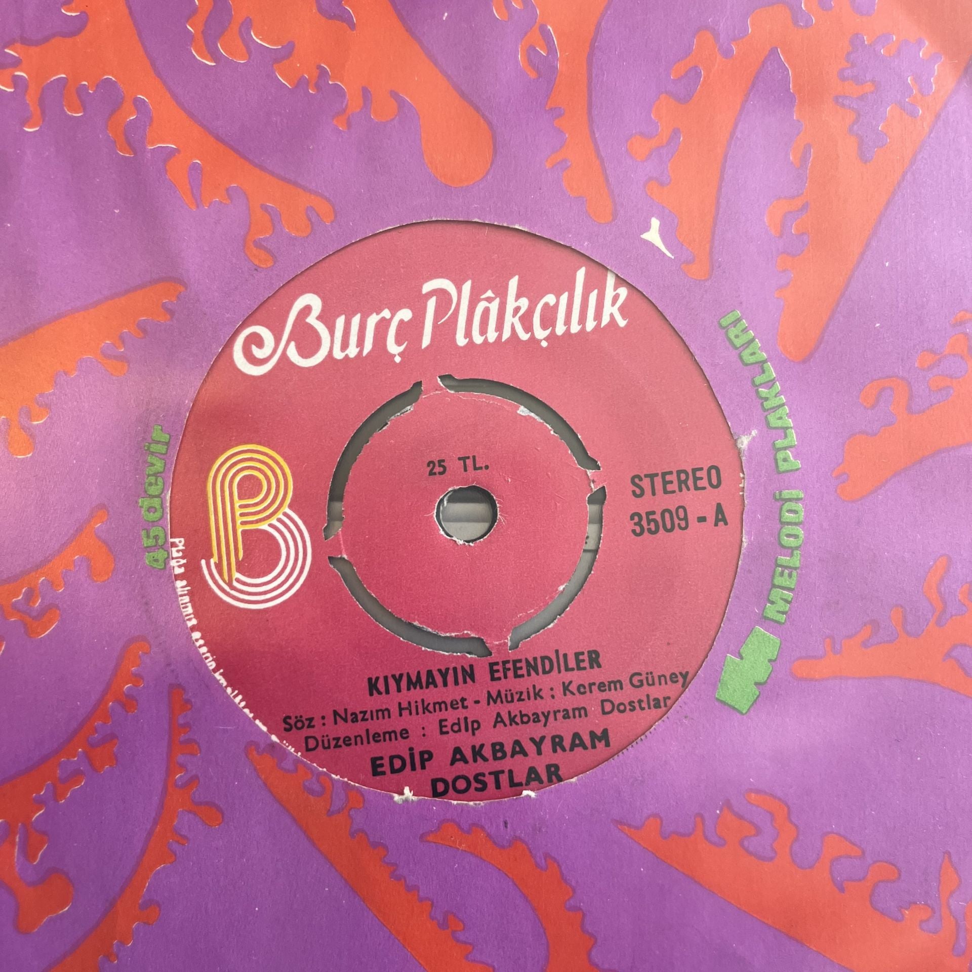 Edip Akbayram Dostlar - Kıymayın Efendiler 45lik