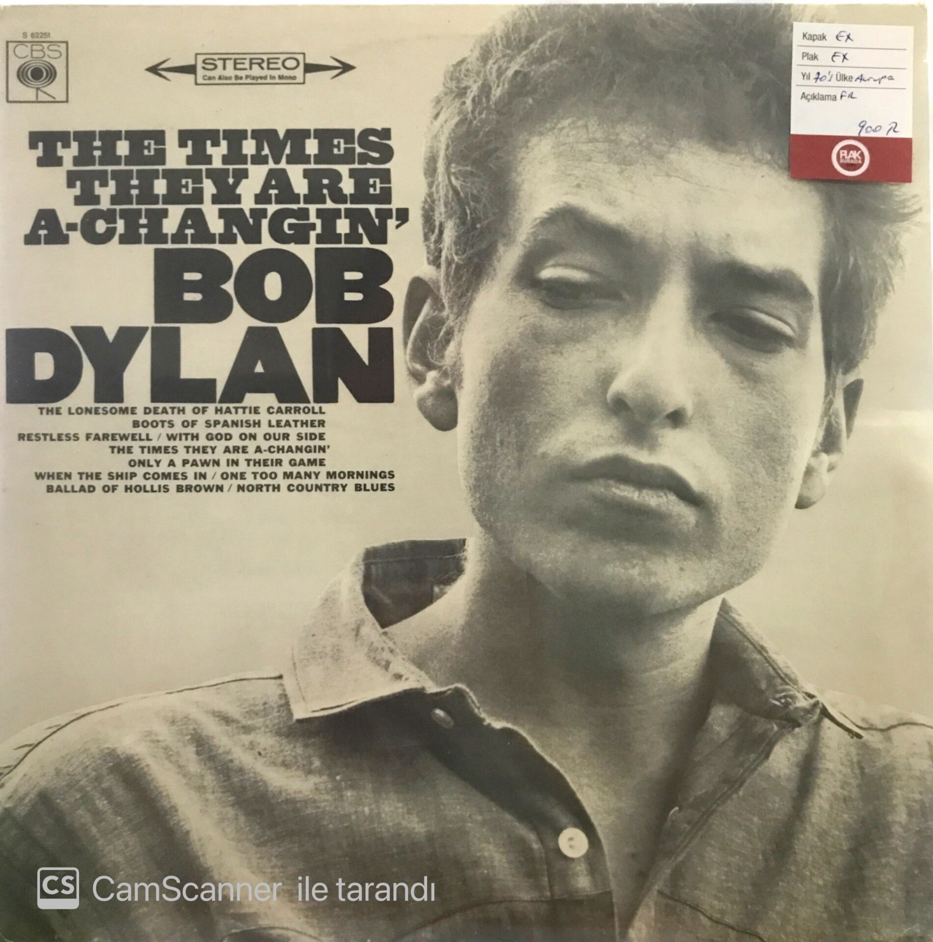 Bob Dylan The Times They Are A Changin' LP