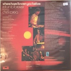 Where Have I Known You Before Return To Forever Featuring Chick Corea LP