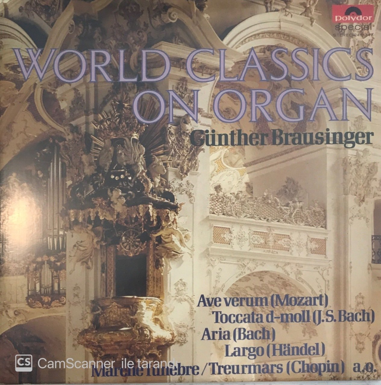 World Classics On Organ Günther Brausinger LP