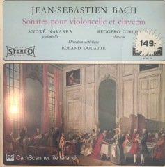 Jean-Sebastien Bach Sonates Pour Vioncelle Et Clavecin LP