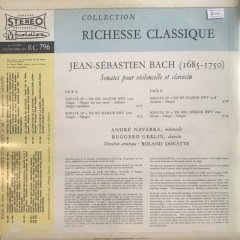 Jean-Sebastien Bach Sonates Pour Vioncelle Et Clavecin LP