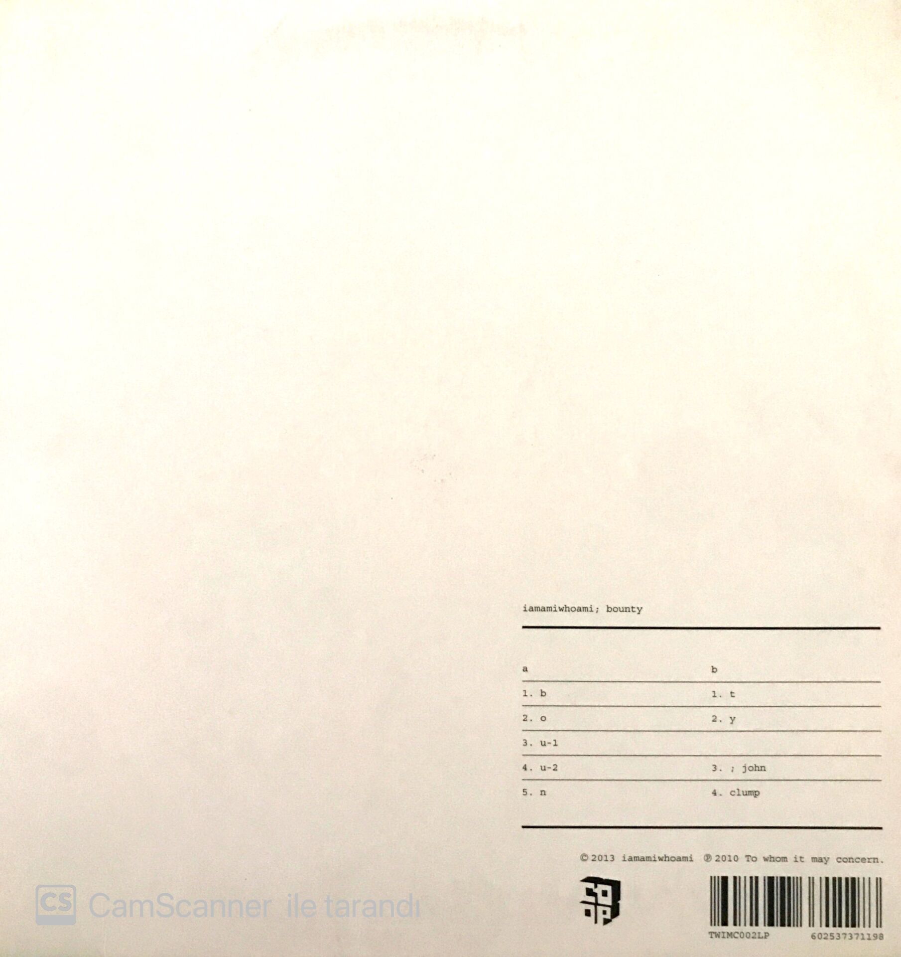 İamamiwhoami Bounty LP
