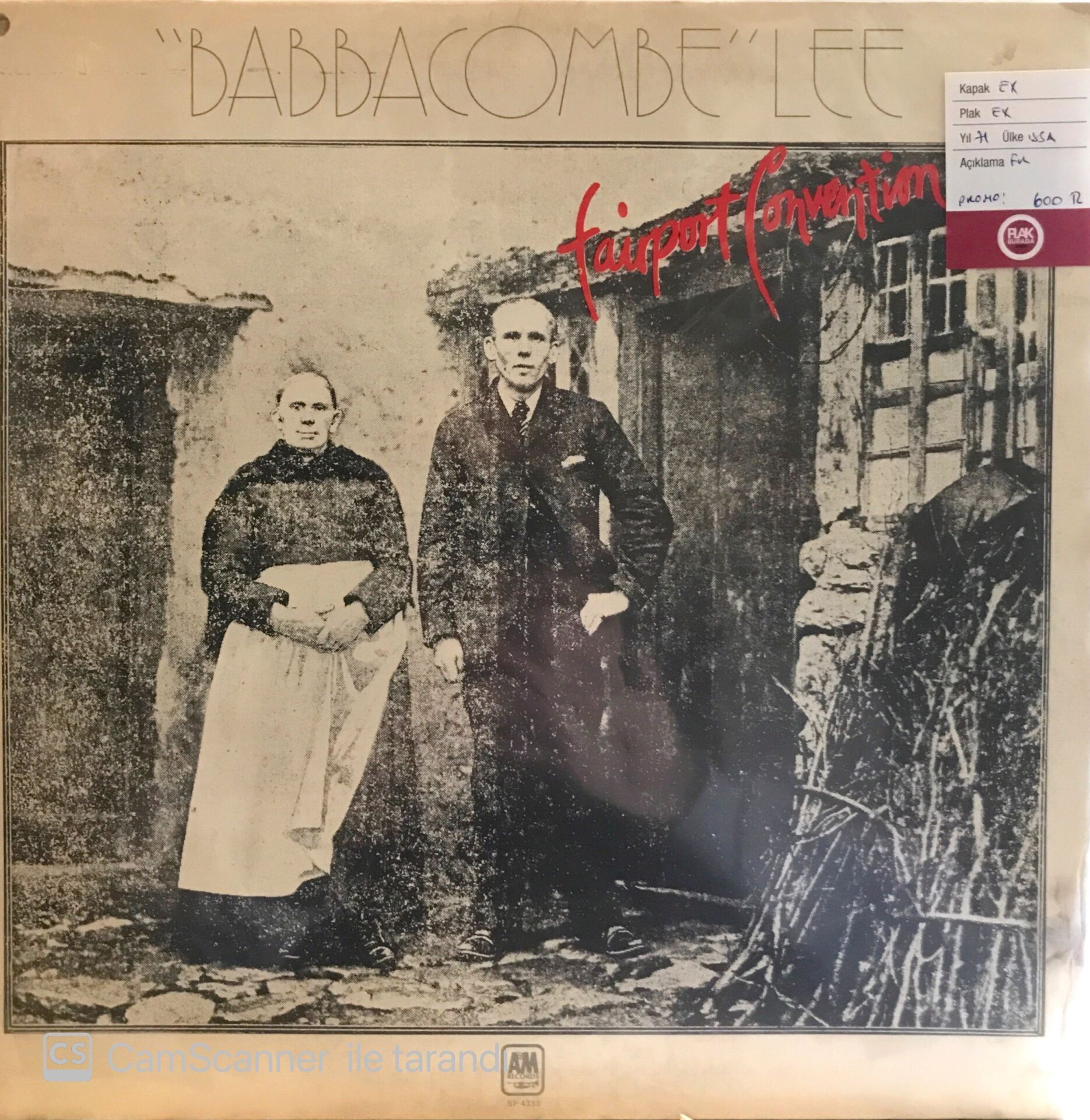 Fairport Convention Babbacombelee (Promo LP) LP