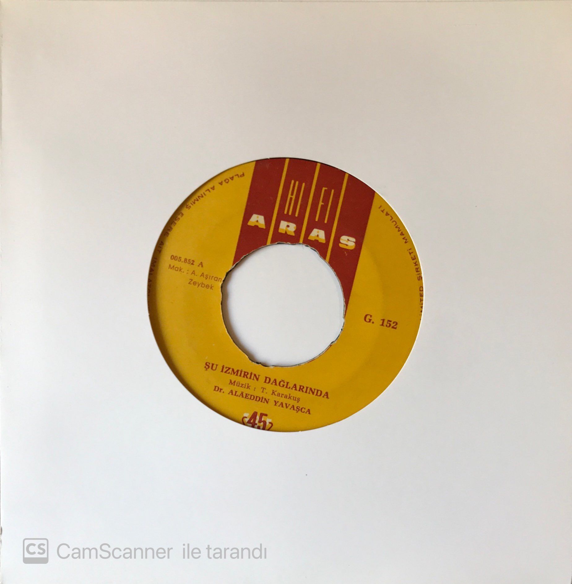 Alaeddin Yavaşça - Şu İzmirin Dağlarında 45lik