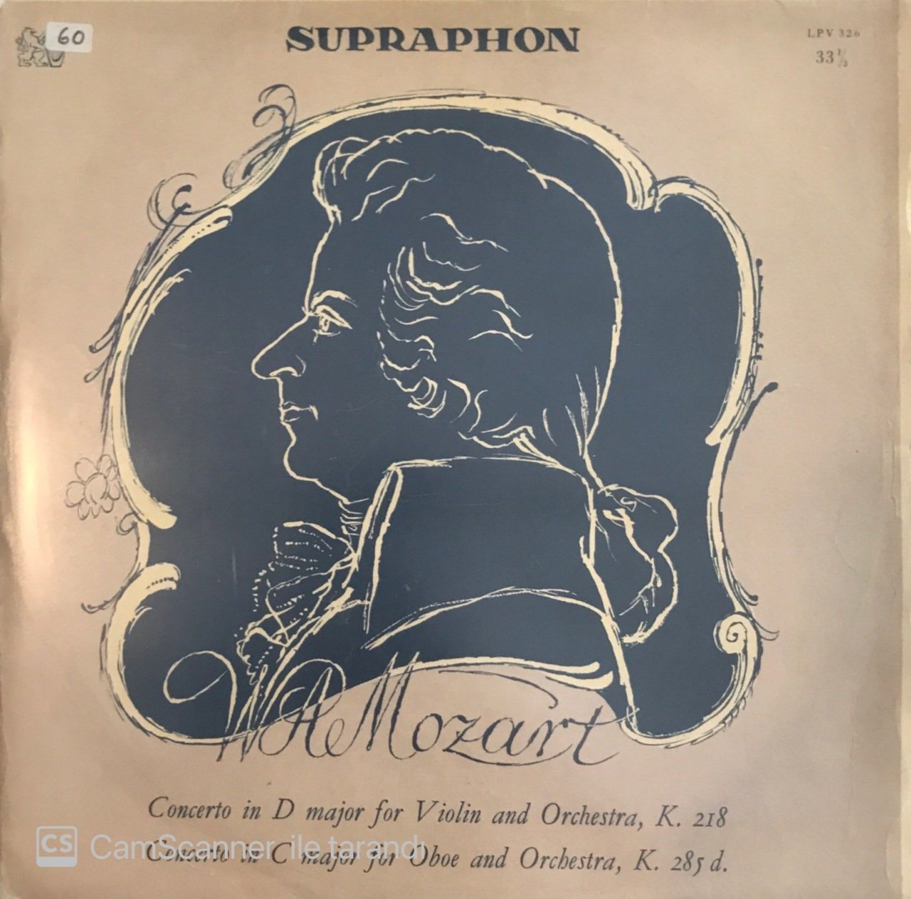 W. A. Mozart Concerto in D Major For Violin and Orchestra K. 218 LP