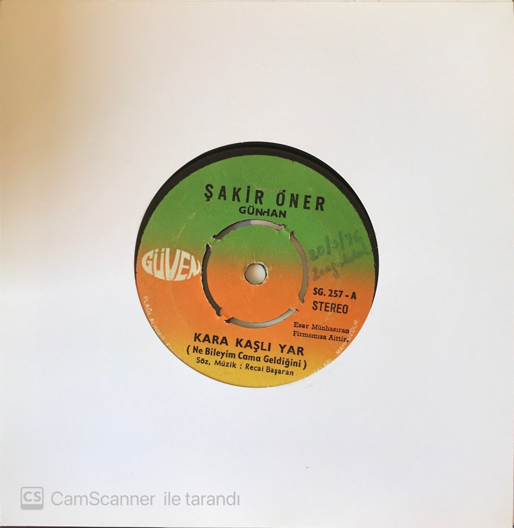 Şakir Öner Kara Kaşlı Yar 45 Lik