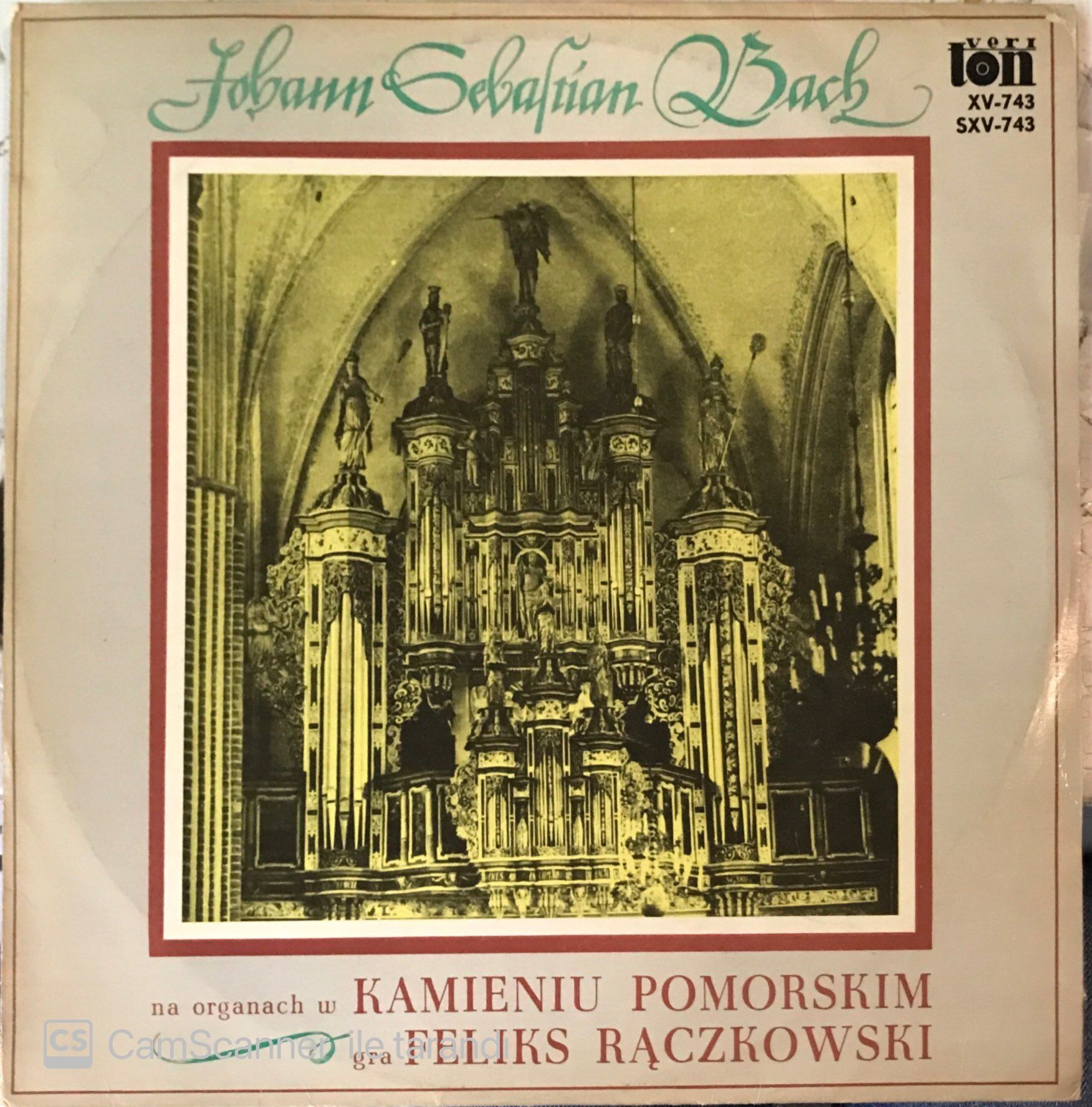 Johann Sebastian Bach - Na Organach w Kamieniu Pomorskim gra Feliks Raczkowski LP
