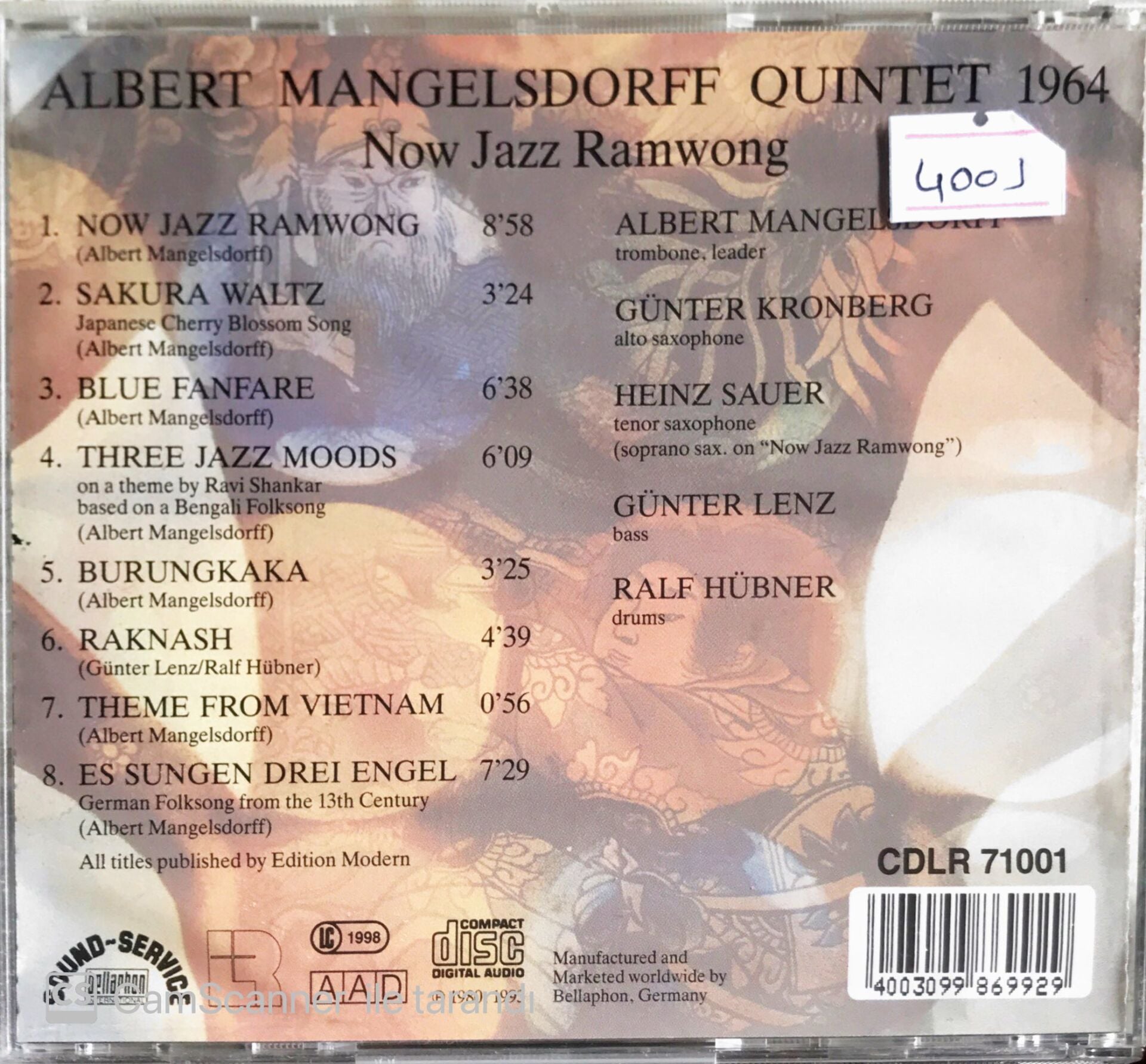 Albert Mangelsdorff Quintet 1964 - Now Jaz Ramwong - CD