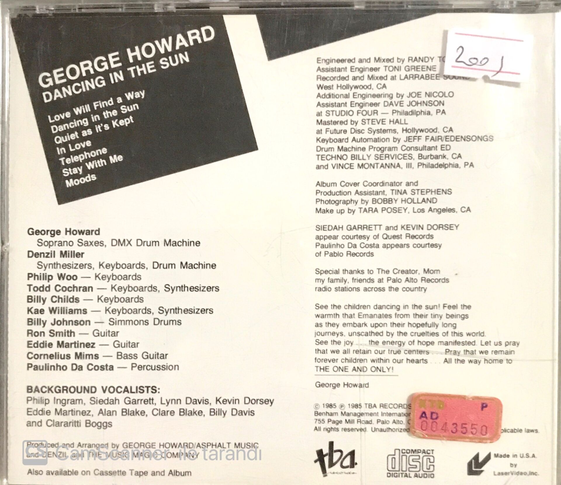 George Howard Dancing in the Sun CD Plak Satın Al