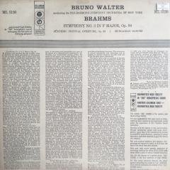 Brahms Bruno Walter Academic Festival Overture, Op. 80 / Hungarian Dances LP