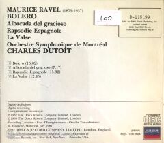 Ravel: Bolero - Rapsodie Espagnole - ETC Orchestre Symphonique De Montreal / Dutoit CD