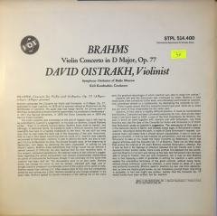 Brahms, David Oistrakh, Symphony Orchestra Of Radio Moscow, Kondrashin  Violin Concerto in D Major, Op. 77 LP