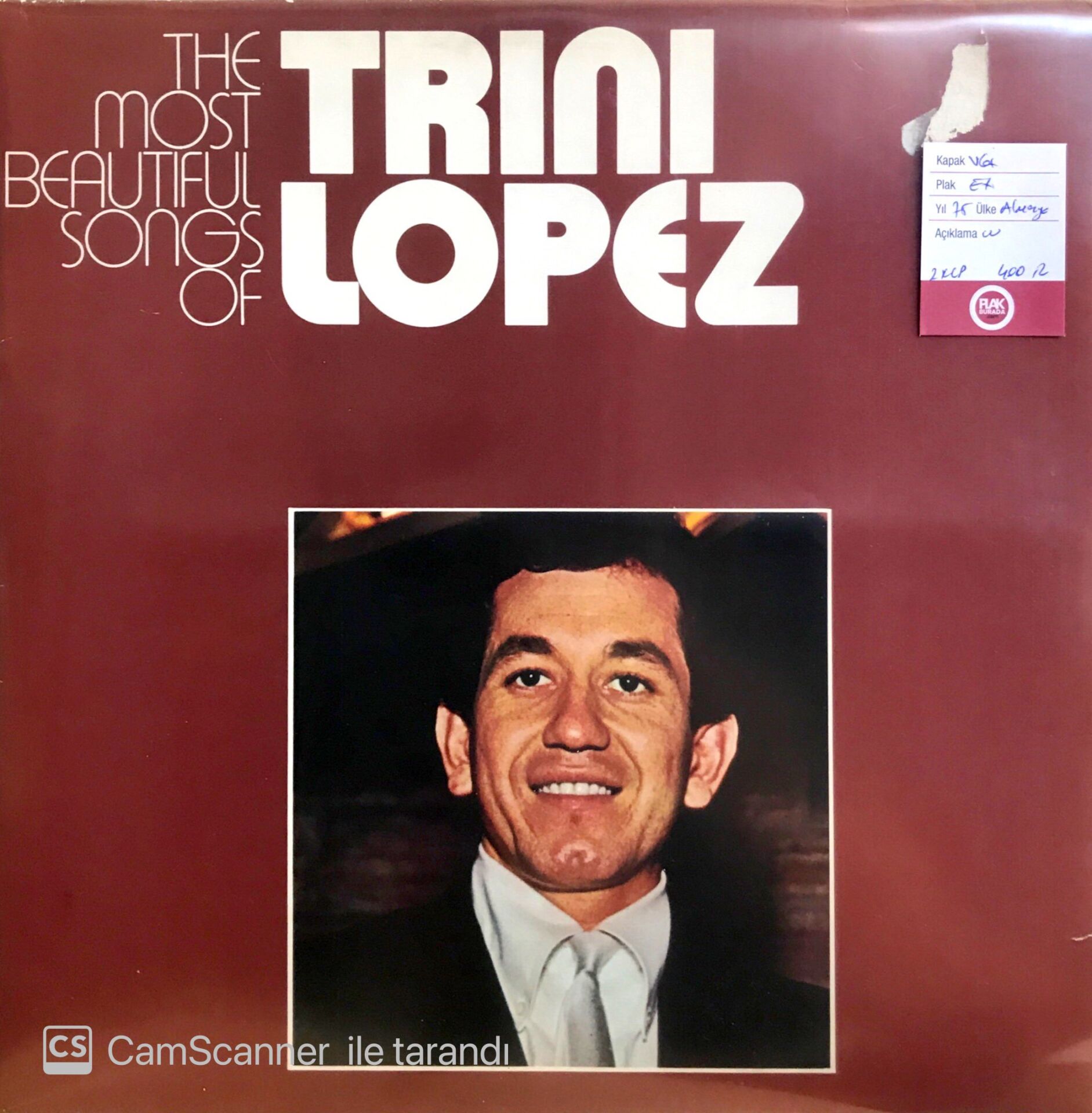 The Most Beautiful Songs Of Trini Lopez Double LP