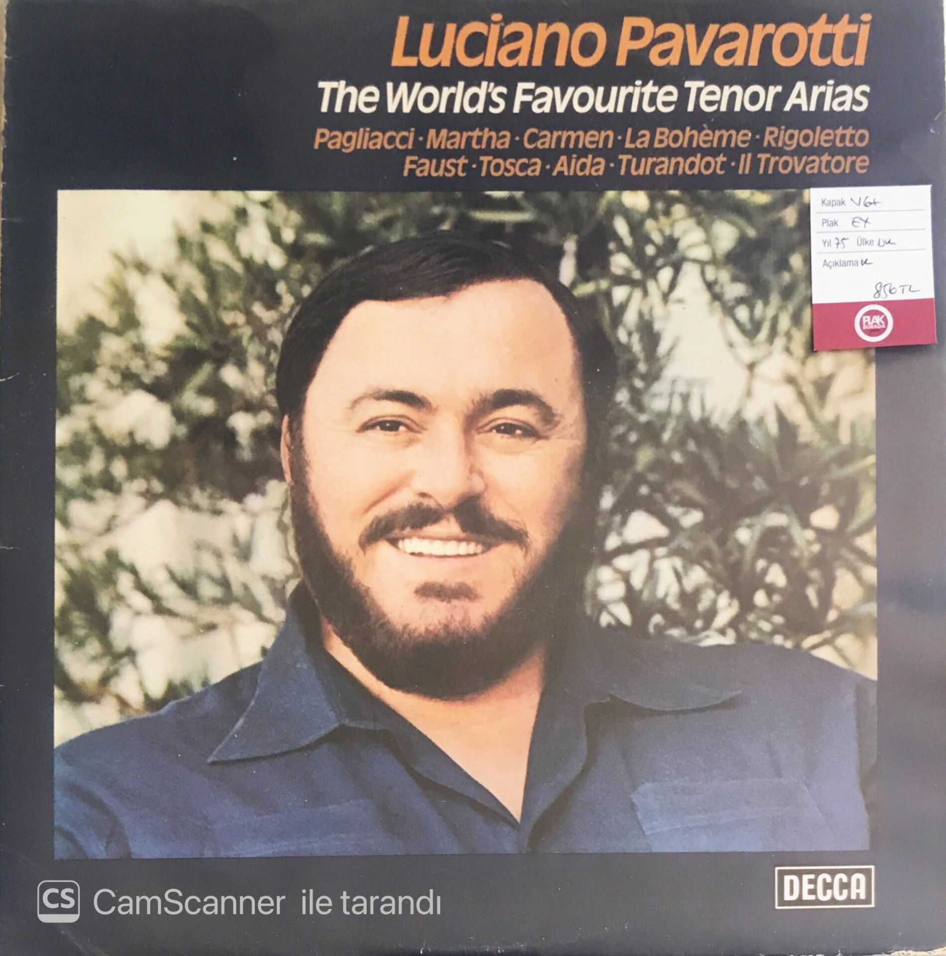 Luciano Pavarotti - The World's Favourite Tenor Arias - LP