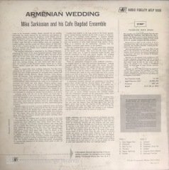 Mike Sarkissan And His Cafe Bagdad Ensamble Armenian Wedding LP
