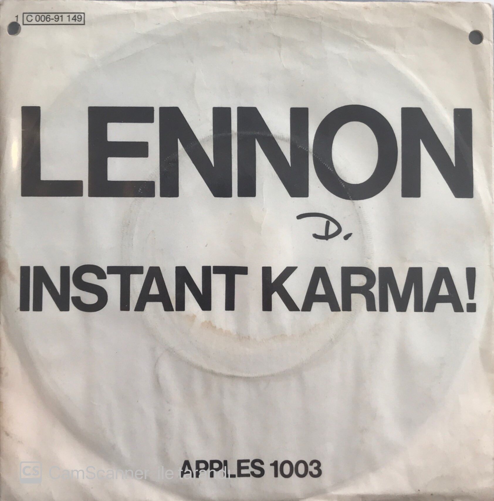 Lennon / Ono With The Plastic Ono Band Instant Karma 1 45lik