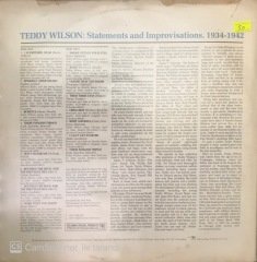 Teddy Wilson Statements And Improvisations 1934-1942 LP