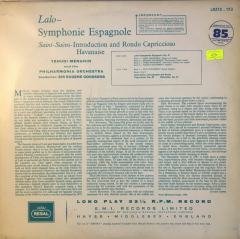 Lalo,  Saint-Saëns, Yehudi Menuhin, Philharmonia Orchestra, Sir Eugene Goossens ‎ Symphonie Espagnole / Introduction And Rondo Capriccioso / Havanaise LP