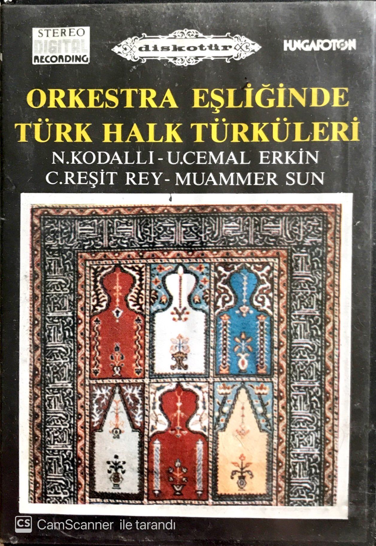 Orkestra Eşliğinde Türk Halk Türküleri / N. Kodallı - U. Cemal ERkin - C. Reşit Rey _ Muammer Sun Kaset