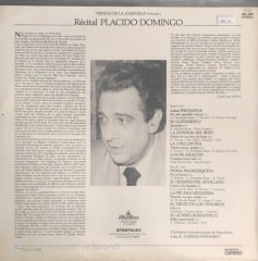 Placido Domingo Fiestas De La Zarzuela LP