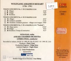 Mozart: Violin Concertos 3, 4 & 5 / Suna Kan - Gürer Aykal CD