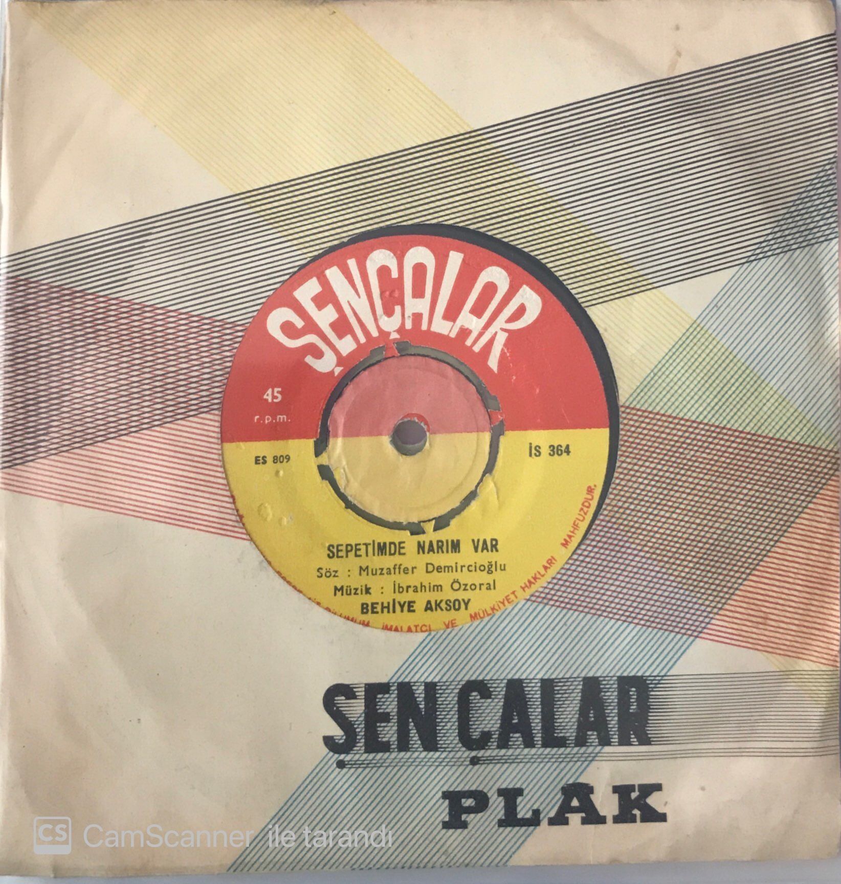 Behiye Aksoy - Sepetimde Narım Var 45lik