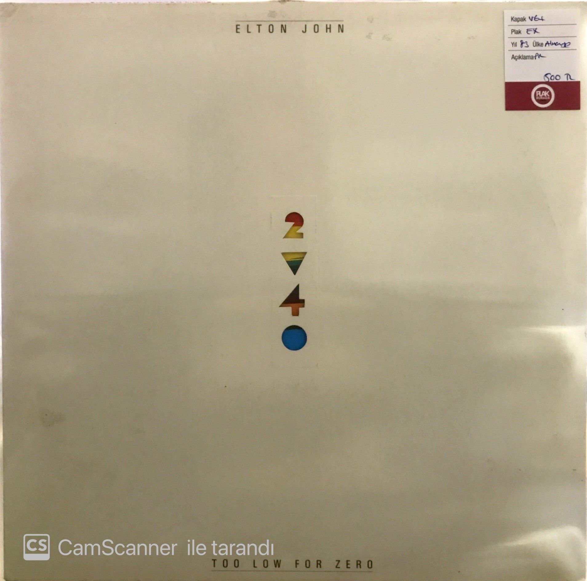 Elton John - Too Low For Zero LP