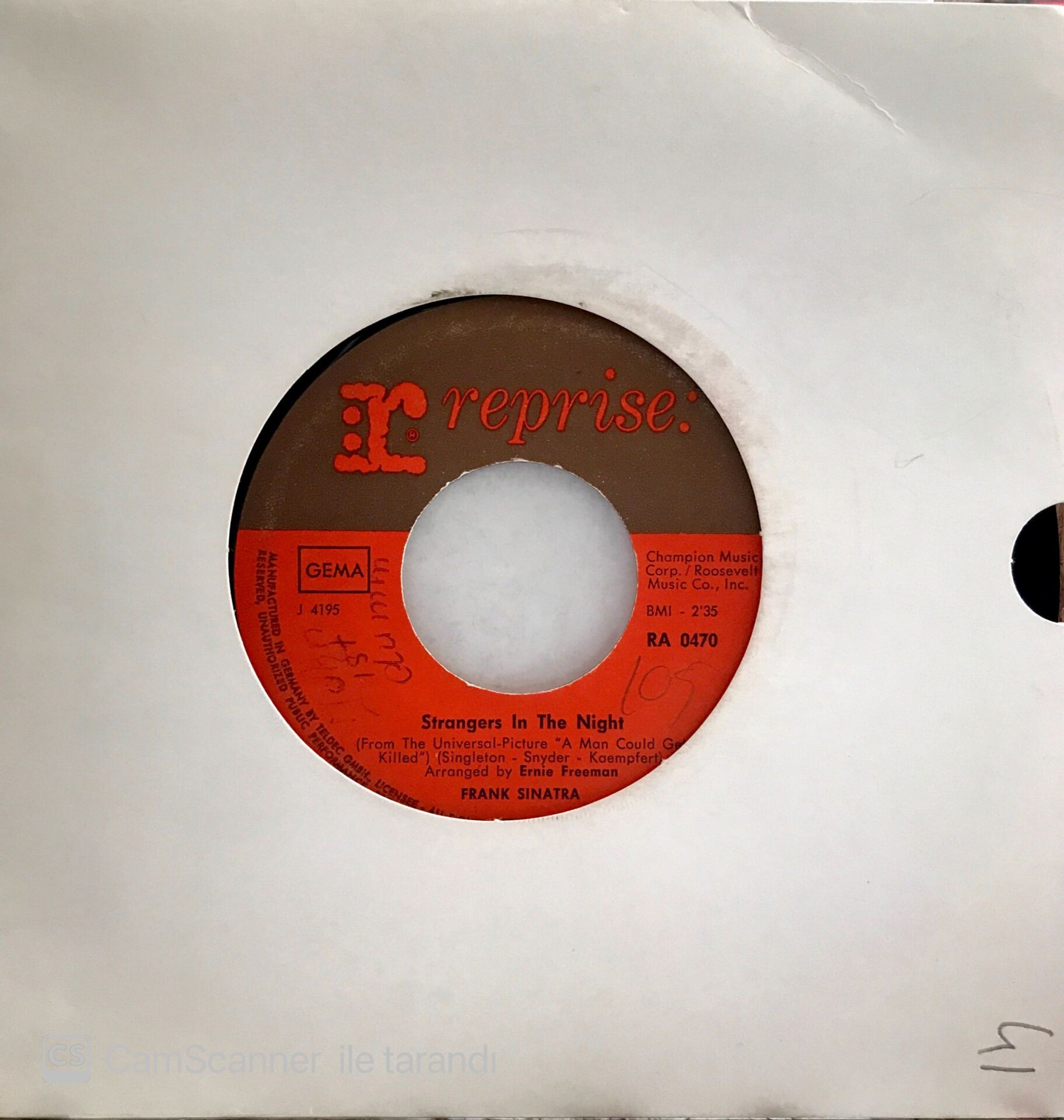 Frank Sinatra Strangers In The Night 45lik