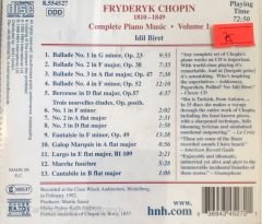 Fryderyk Chopin İdil Biret Volume 1 CD