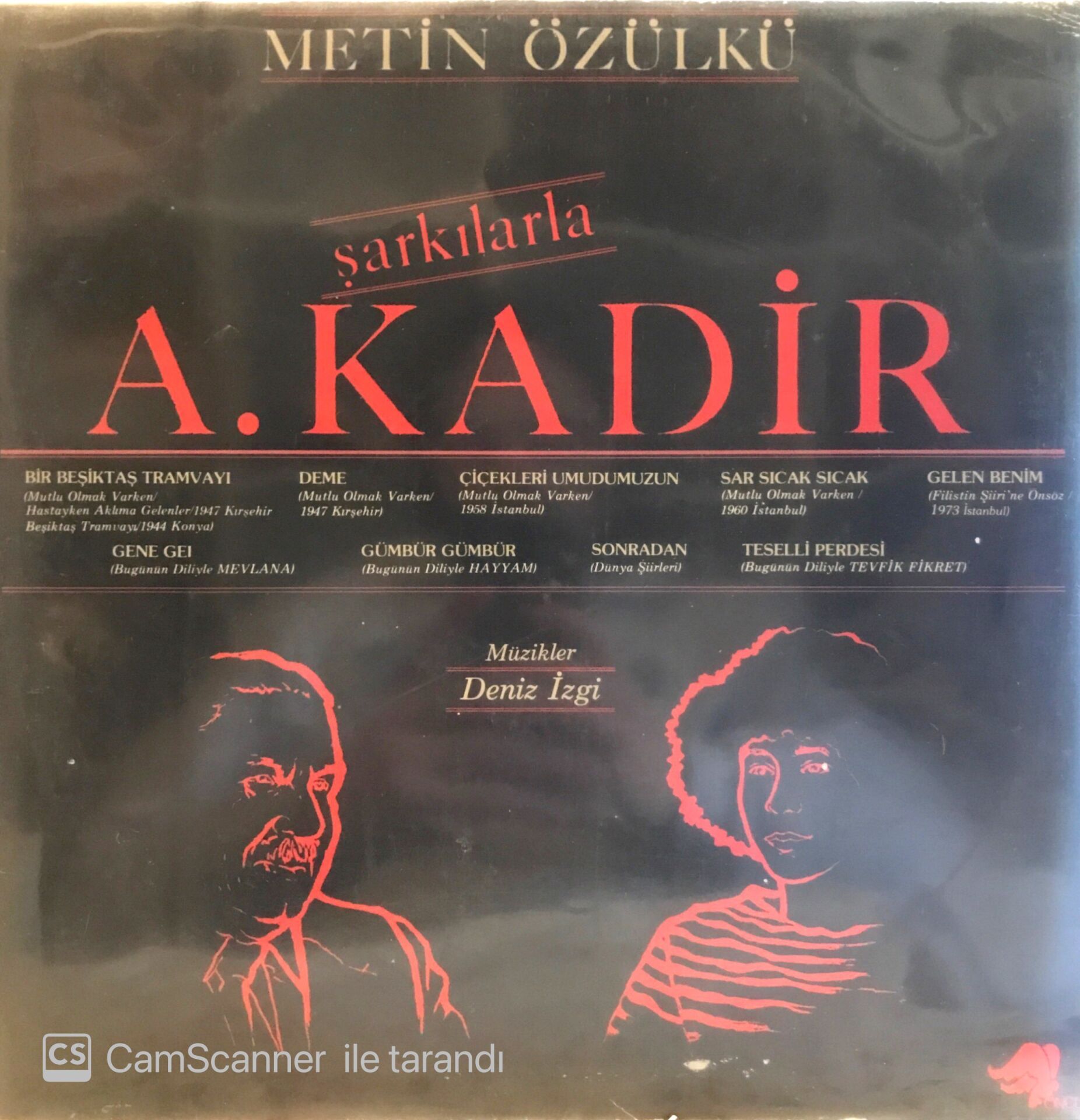 Metin Özülkü Şarkılarla A.Kadir LP