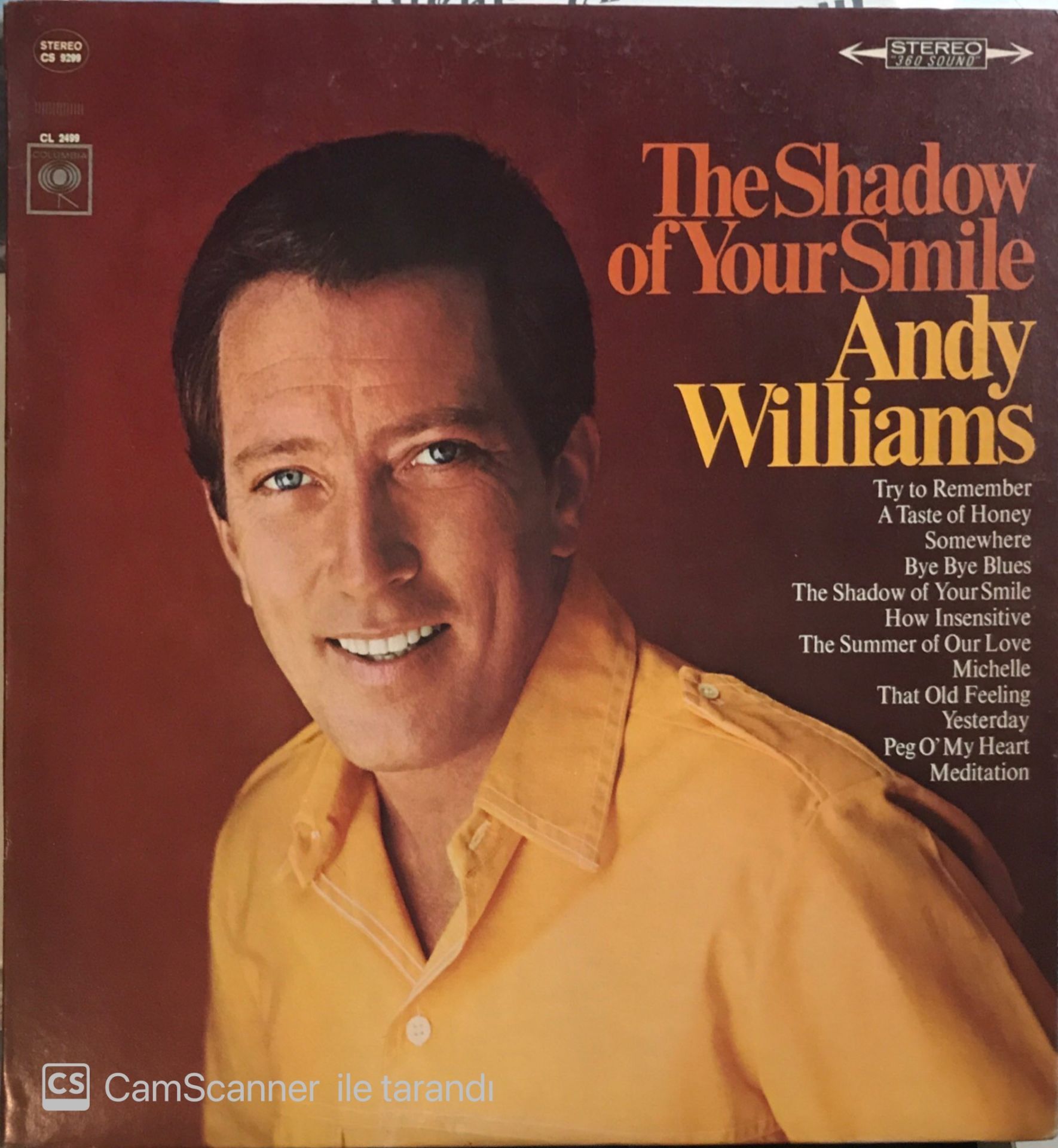 Andy Williams The Shadow Of Your Smile LP