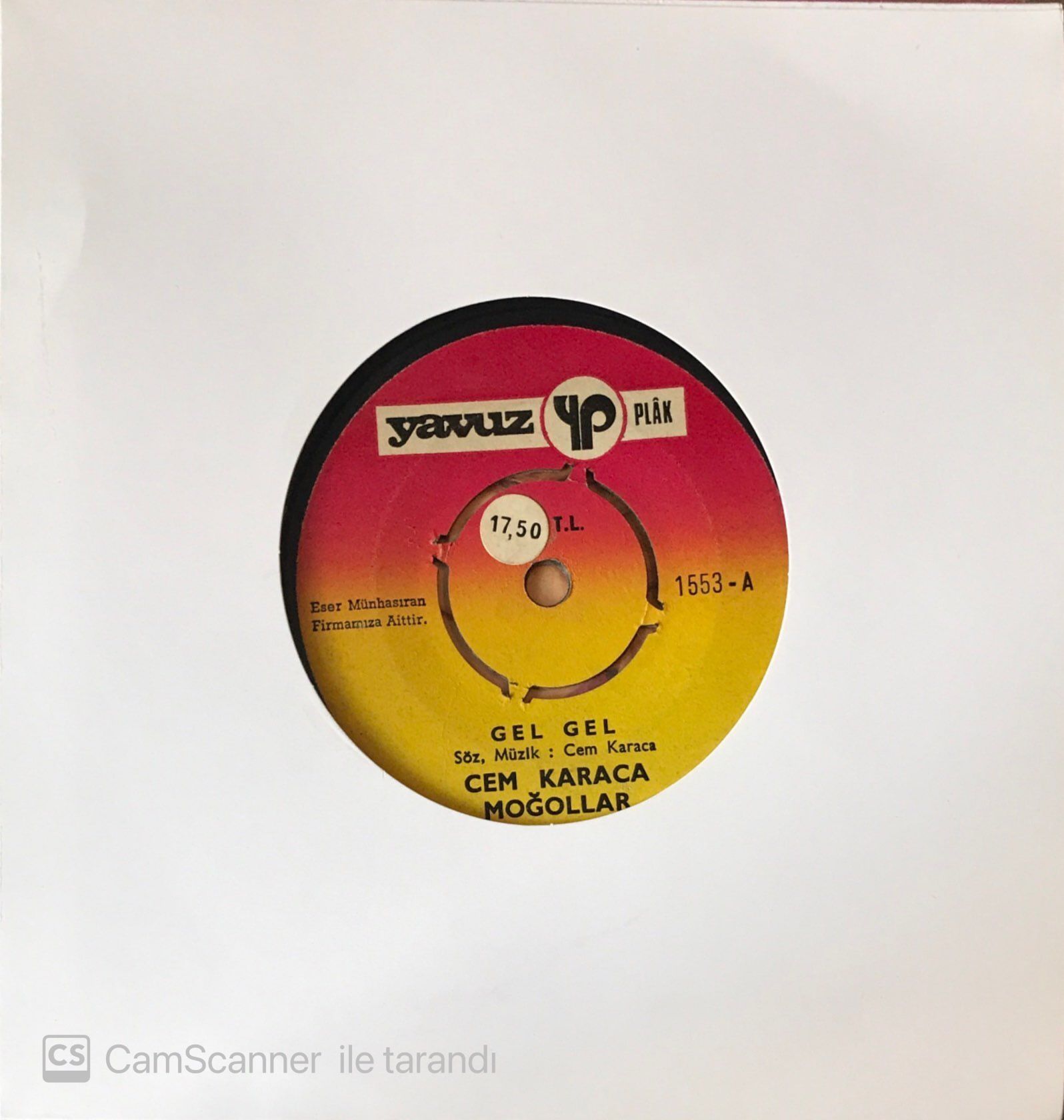 Cem Karaca Moğollar Gel Gel 45lik