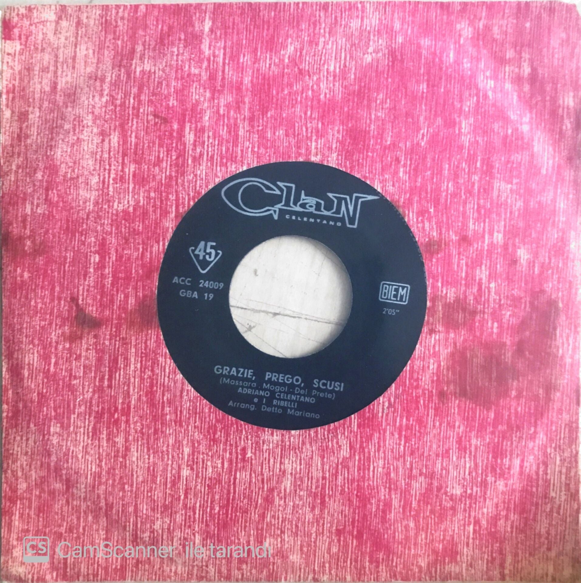 Adriana Celentano - Grazie Prego Scusi/Il Tangaccio - 45'lik