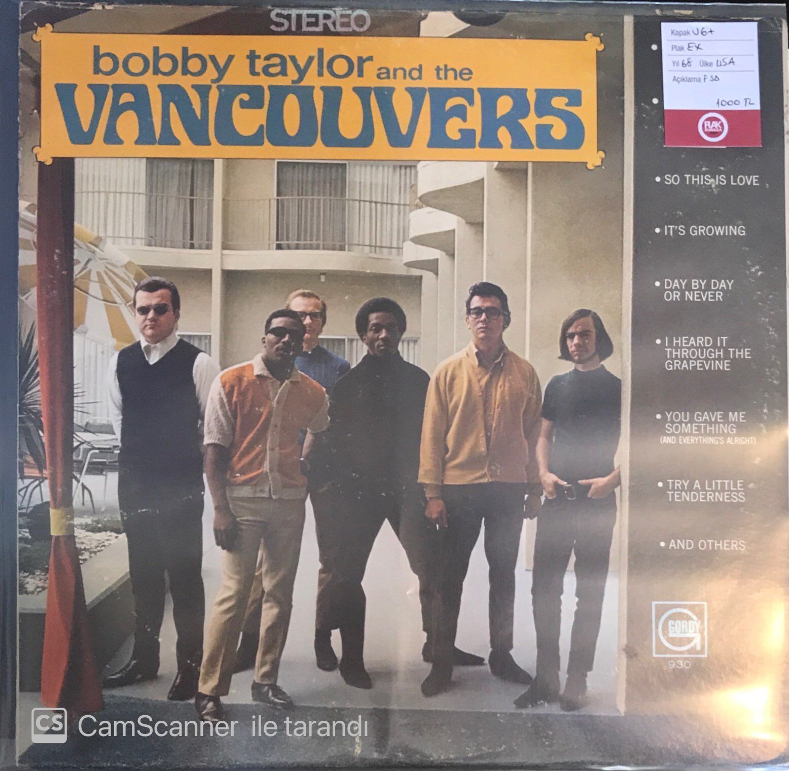 Bobby Taylor And The Vancouvers - Bobby Taylor And The Vancouvers LP