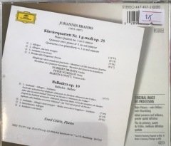 Brahms Klavierquartet Op.25 Balladen Op.10 Emil Gilels / Amadeus Quartet CD