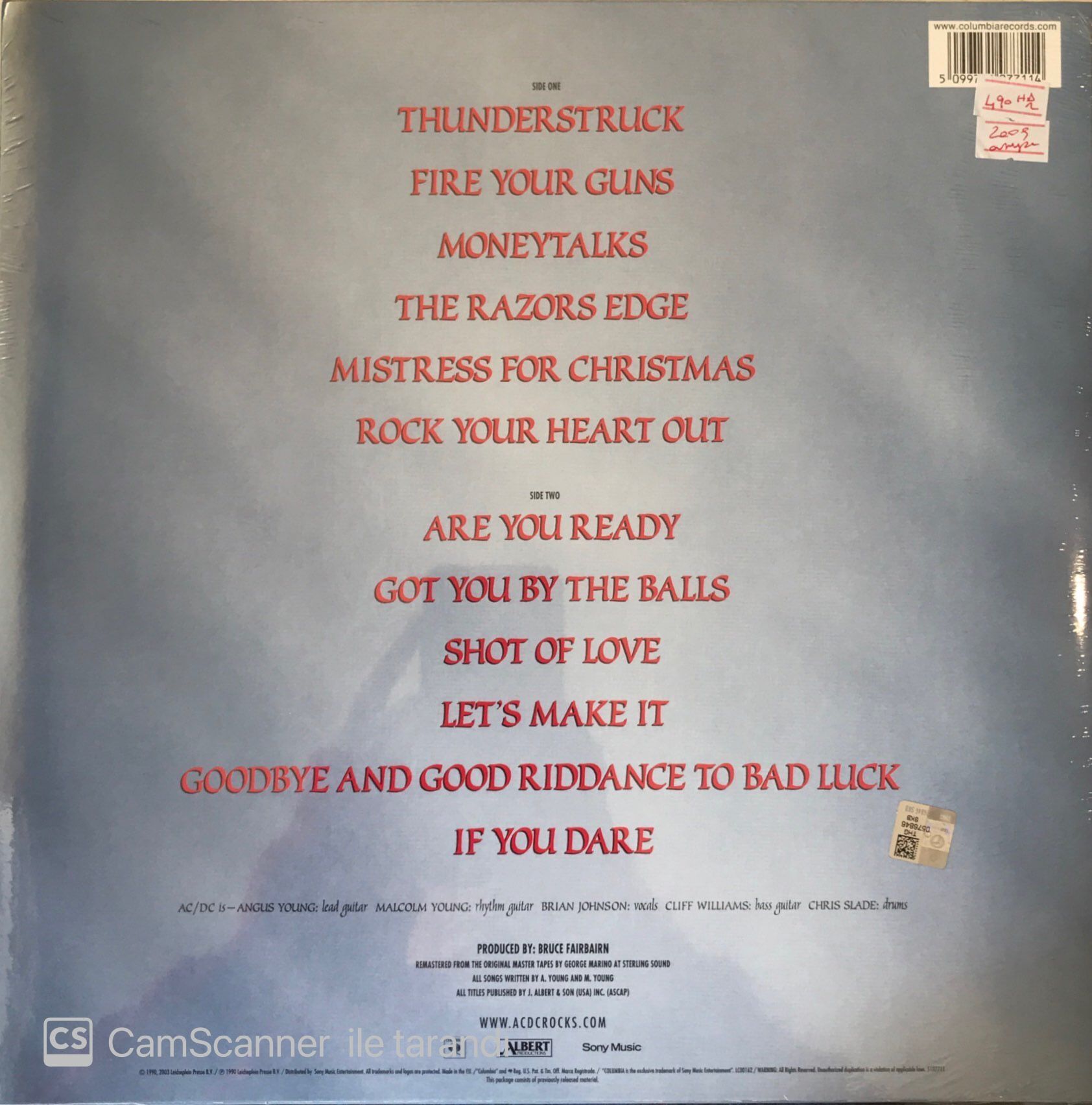 AC/DC The Razors Edge LP Plak Satın Al