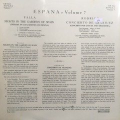 The Music Of Spain Espana Vol 7 Rodrigo LP