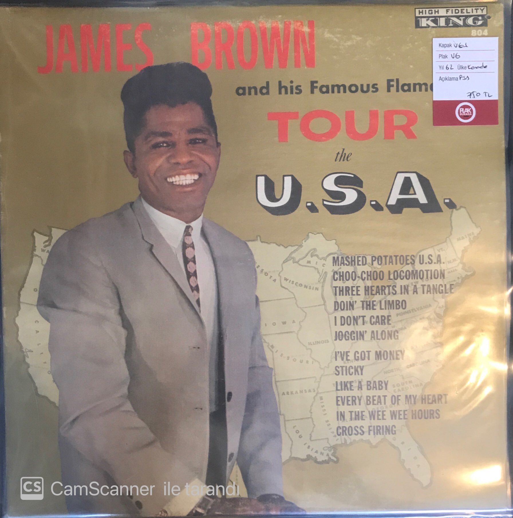 James Brown And His Famous Flames  - Tour The U.S.A  LP