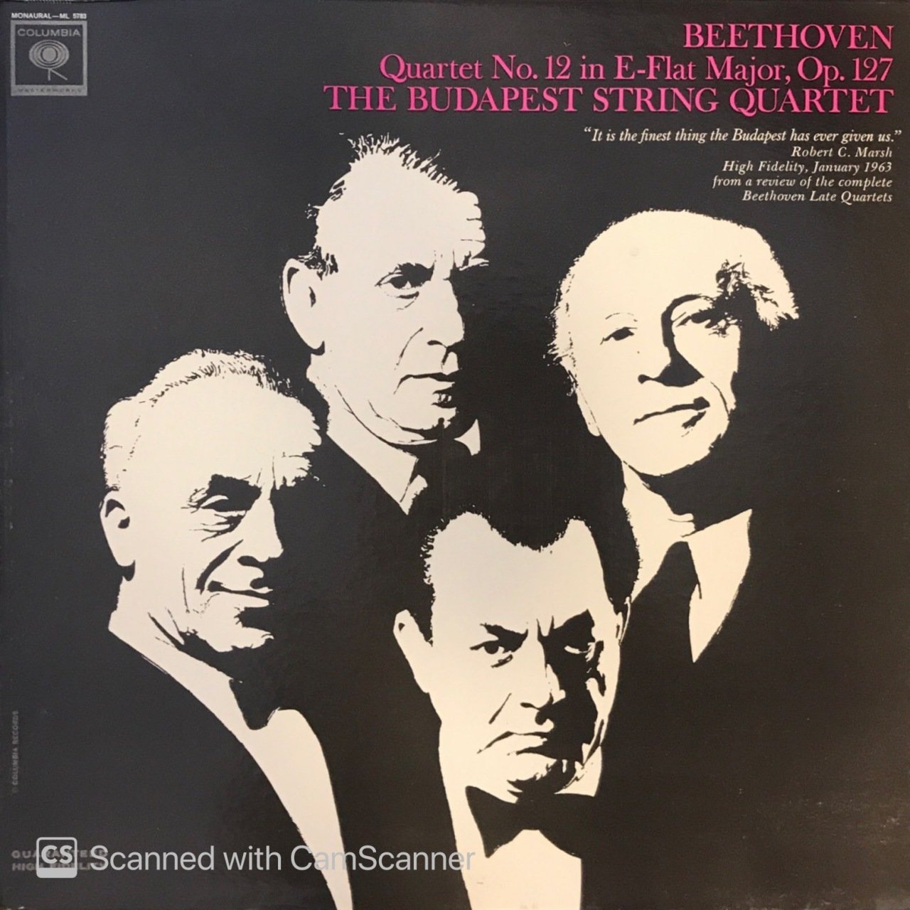 Beethoven Quartet No.12 In E-Flat Major Op.127 The Budapest String Quartet LP